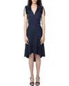 ZADIG & VOLTAIRE ZADIG & VOLTAIRE ROBERTY JAC LEO SILK MIDI DRESS