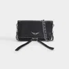 Zadig & Voltaire Rock Studded Leather Shoulder Bag In Black