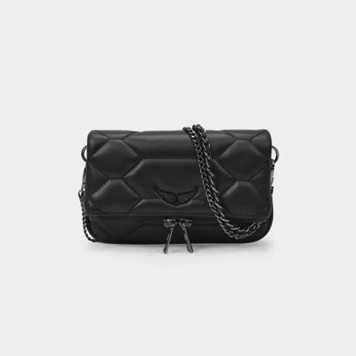 Zadig & Voltaire Tasche Rock Nano Xl Aus Lammleder Schwarz In Black