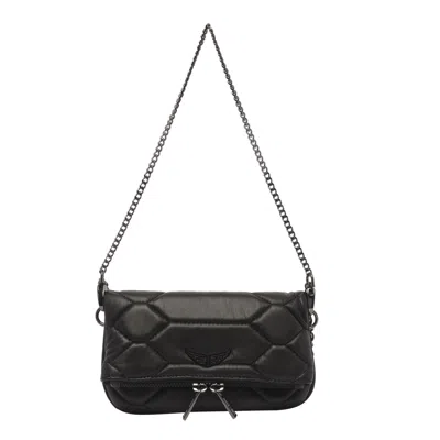 Zadig & Voltaire Zadig  Voltaire Rock Nano Xl Logo Plaque Shoulder Bag In Black