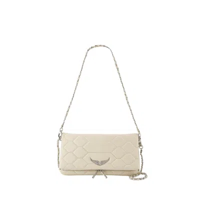 Zadig & Voltaire Rock Xl Mat Scale Crossbody - Leather - White In Neutrals