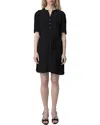 Zadig & Voltaire Zadig&voltaire Womens Noir Rodji Round-neck Puff-sleeve Regular-fit Woven Mini Dress