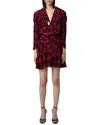 Zadig & Voltaire Rogers Leaf-print Minidress In Black