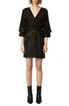 Zadig & Voltaire Rosli Glitter Dots Mini Dress In Noir