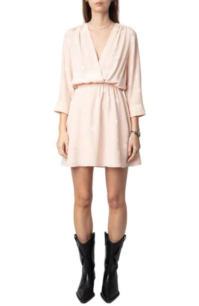 Zadig & Voltaire Rucas Jac Flash Heart Silk Dress In Pearly