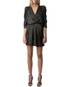 Zadig & Voltaire Ruz Pleat-detail Satin Minidress