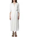 Zadig & Voltaire Ryoko Satin Midi Dress In White