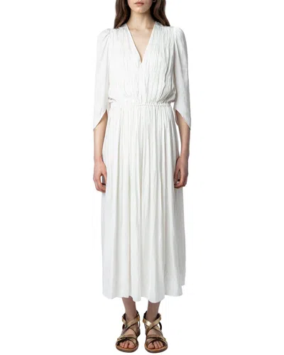 Zadig & Voltaire Ryoko Satin Midi Dress In White