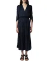 Zadig & Voltaire Ryoko Satin Midi Dress In Encre