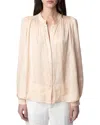 Zadig & Voltaire Tchin Band Collar Satin Blouse
