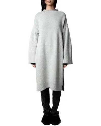 Pre-owned Zadig & Voltaire Selena Wool & Cashmere-blend Dress Women's In Gris Chine