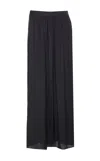 Zadig & Voltaire High Waist Wide Leg Skirt With Button Detail In Black