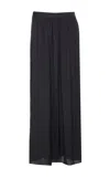 Zadig & Voltaire High Waist Wide Leg Skirt With Button Detail In Black