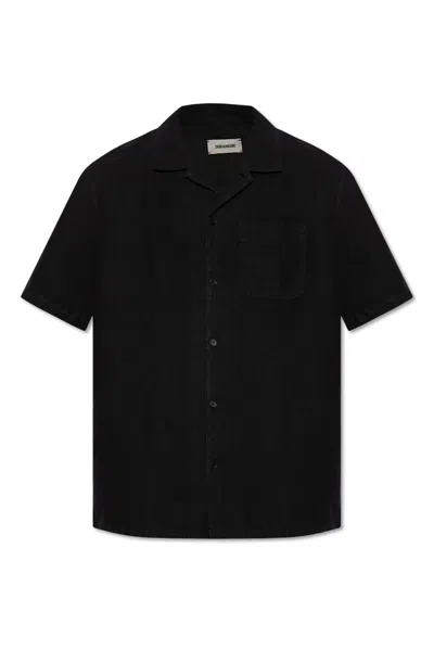Zadig & Voltaire Sloan Logo Patch Shirt In Black