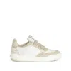 Zadig & Voltaire Womens Ice Wings Snakeskin-effect Low-top Leather Trainers Eur 41 / 7 Uk In Neutrals/white