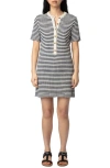 Zadig & Voltaire Womens Encre Tahoe Stripe Cotton-blend Knitted Mini Dress Xs In Encre