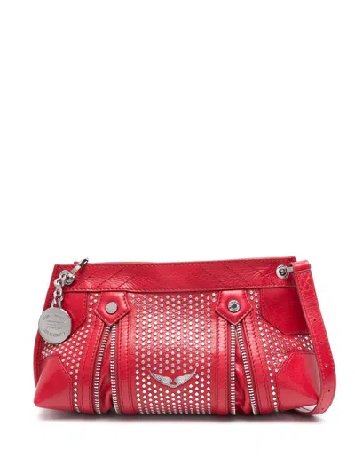 Zadig & Voltaire Womens Flash Sunny Mood Stud-embellished Leather Shoulder Bag In Red