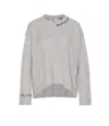 Zadig & Voltaire Womens Markus Text-embroidered Cashmere Jumper Gris Chine Clai In Grey