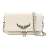 Zadig & Voltaire Rock Swing Your Wings Logo-plaque Leather Clutch Bag In Flash