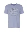 Zadig & Voltaire Tommy Graffiti Logo Graphic Tee In Blue
