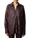Zadig & Voltaire Tamara Crinkled Leather Shirt
