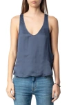 Zadig & Voltaire Womens Officer Tarys Scoop-neck Satin Top