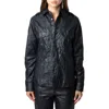 Zadig & Voltaire Taska Cuir Froisse Leather Shirt In Encre