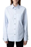 Zadig & Voltaire Taskiza Raye Studs Button-front Shirt In Light Blue