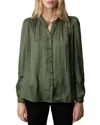 Zadig & Voltaire Tchin Satin-finish Ruched-detailed Shirt