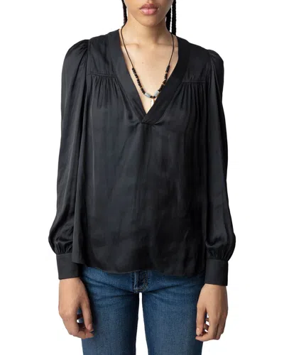 Zadig & Voltaire Telia Satin Blouse In Black