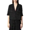 Zadig & Voltaire Telmos Manifesto Silk Blouse In Black