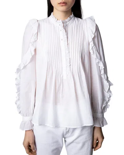 Zadig & Voltaire Woman Top White Size M Cotton, Viscose