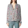 Zadig & Voltaire Womens Floral-print V-neck Woven Blouse Mist In Mist
