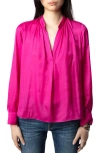 Zadig & Voltaire Tink Satin Tunic Top In Clematis