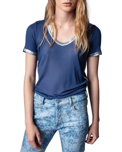 Zadig & Voltaire Tino Foil T-shirt In Blue