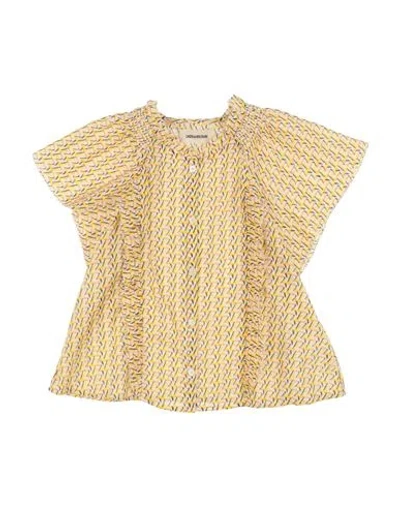 Zadig & Voltaire Babies'  Toddler Girl Shirt Yellow Size 6 Cotton, Metal