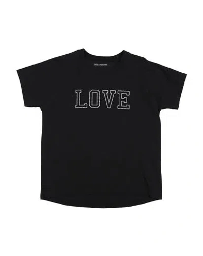 Zadig & Voltaire Babies'  Toddler Girl T-shirt Black Size 6 Cotton