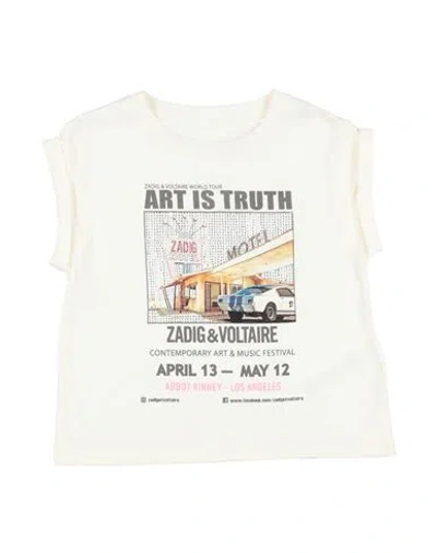 Zadig & Voltaire Babies'  Toddler Girl T-shirt Ivory Size 6 Cotton In White