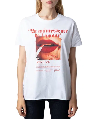 Zadig & Voltaire Tom Quintessence Bouche Compo Shirt In White
