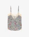 Zadig & Voltaire Womens Cyoko Graphic-print Woven Cami Top Mist In Multicolour