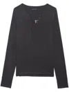 Zadig & Voltaire Fishnet T-shirt In 21 Carbone