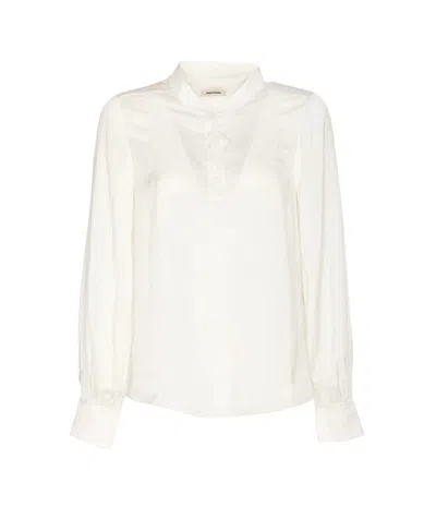 Zadig & Voltaire Twina Pleated Blouse In White