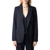 ZADIG & VOLTAIRE ZADIG & VOLTAIRE VALSE SINGLE BREASTED VIRGIN WOOL GRAIN DE POUDRE BLAZER