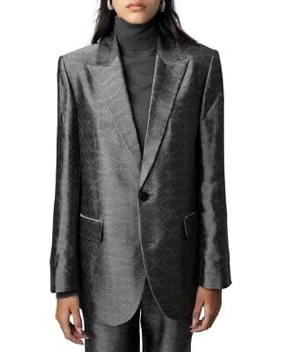 Pre-owned Zadig & Voltaire Vegy Jac Wings Blazer Women's In Gray