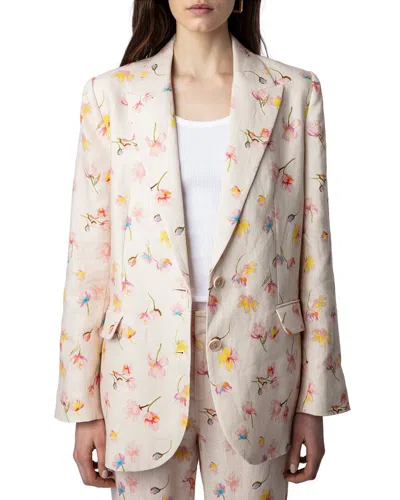 Zadig & Voltaire Vegy Linen Courtney Blazer In Neutral