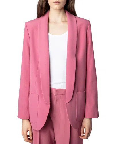 Zadig & Voltaire Verdun Crepe Blazer In Pink