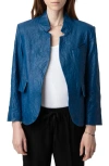 Zadig & Voltaire Verys Crinkled Leather Blazer In Overseas