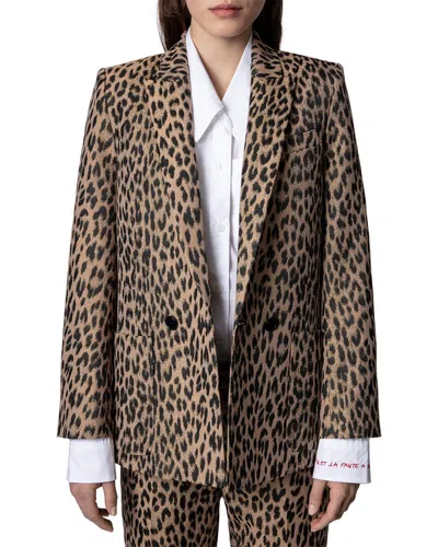 Zadig & Voltaire Visko Jac Leo Blazer In Naturel