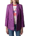 Zadig & Voltaire Visko Crushed Leather Double Breasted Jacket