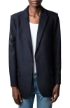 Zadig & Voltaire Viva Chine Strass Blazer In Encre